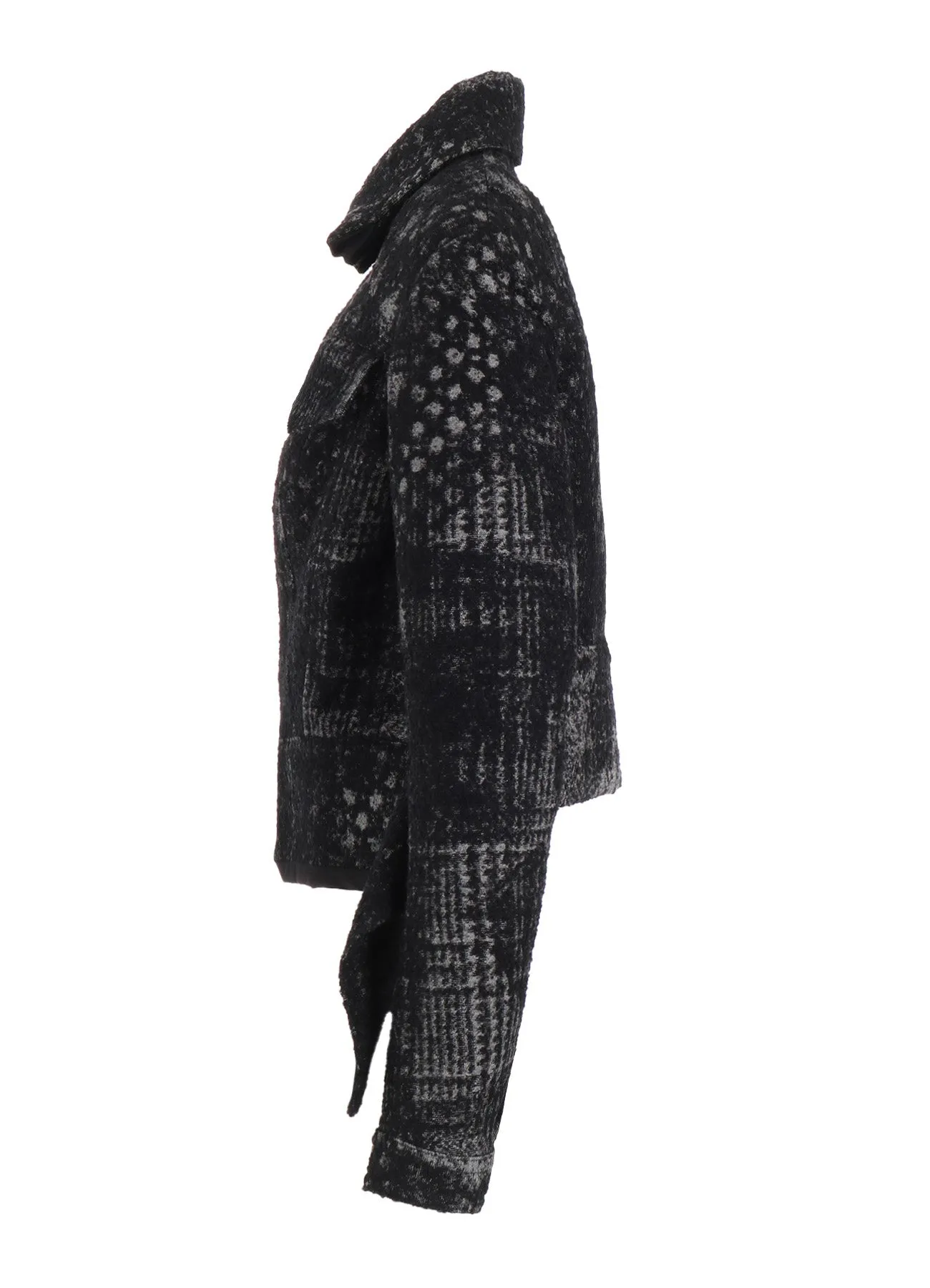CHECK JACQUARD BOX SHORT JACKET sold by Yohji Yamamoto product image thumbnail 3