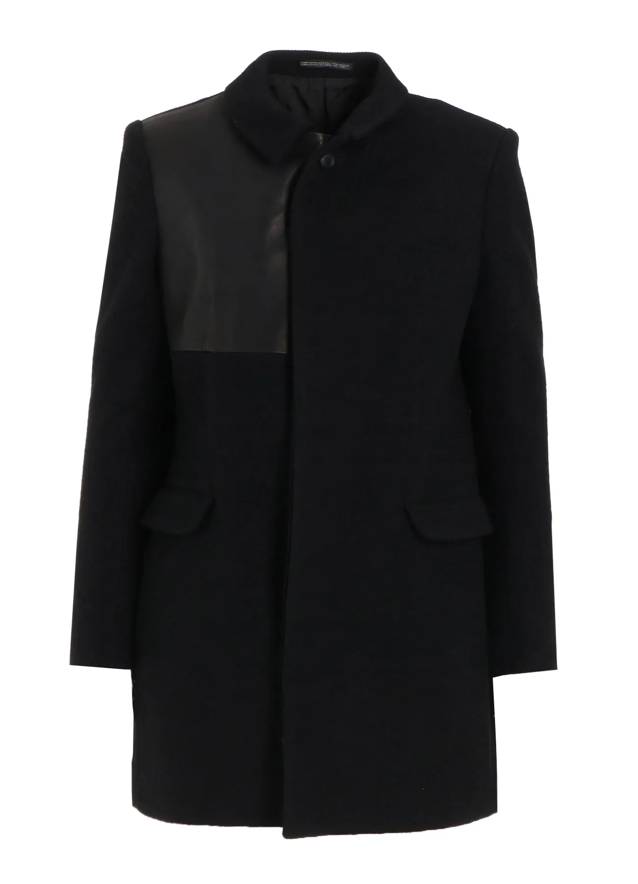 FLANNEL LEATHER SWITCH HIDDEN BUTTON JACKET sold by Yohji Yamamoto product image thumbnail 2