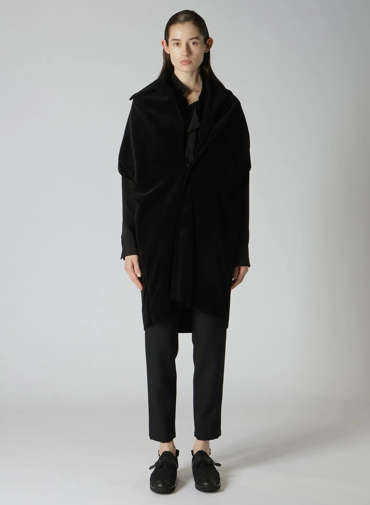 C/Ry VELVET DRAPED NECK DRESS sold by Yohji Yamamoto product image thumbnail 3