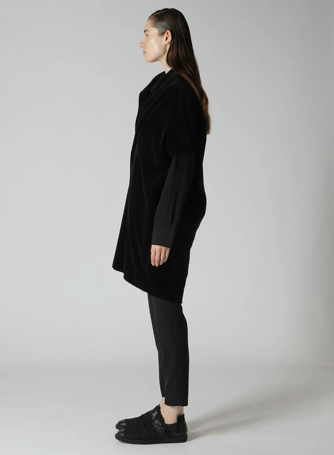 C/Ry VELVET DRAPED NECK DRESS sold by Yohji Yamamoto product image thumbnail 4