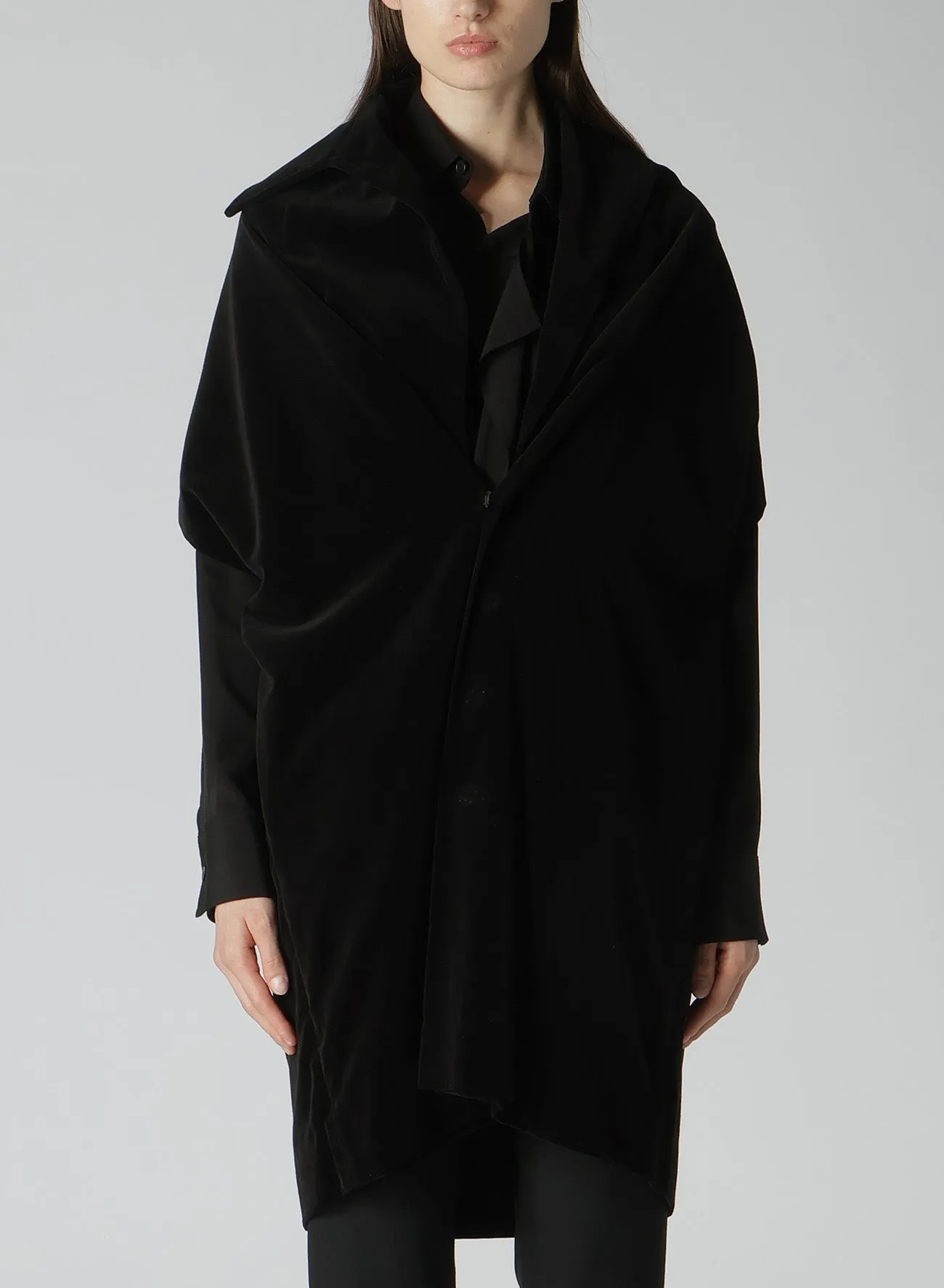 C/Ry VELVET DRAPED NECK DRESS sold by Yohji Yamamoto product image thumbnail 2