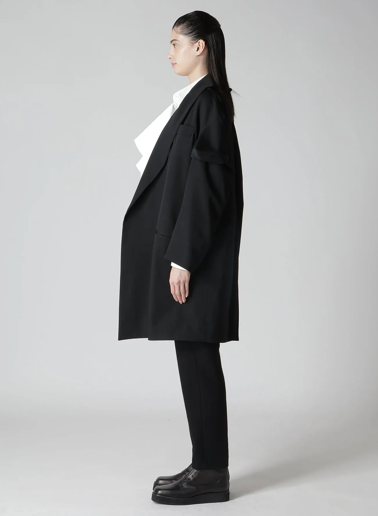 GABARDINE R BOX SLEEVE OVERSIZED COAT sold by Yohji Yamamoto product image thumbnail 4