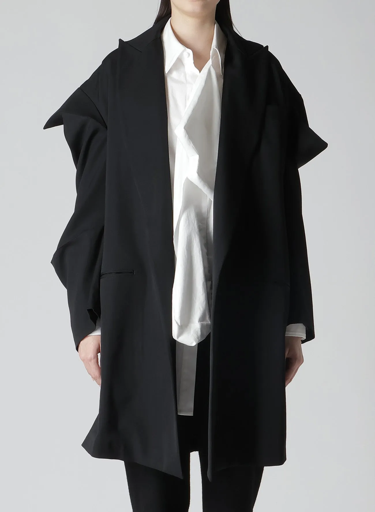 GABARDINE R BOX SLEEVE OVERSIZED COAT sold by Yohji Yamamoto product image thumbnail 2