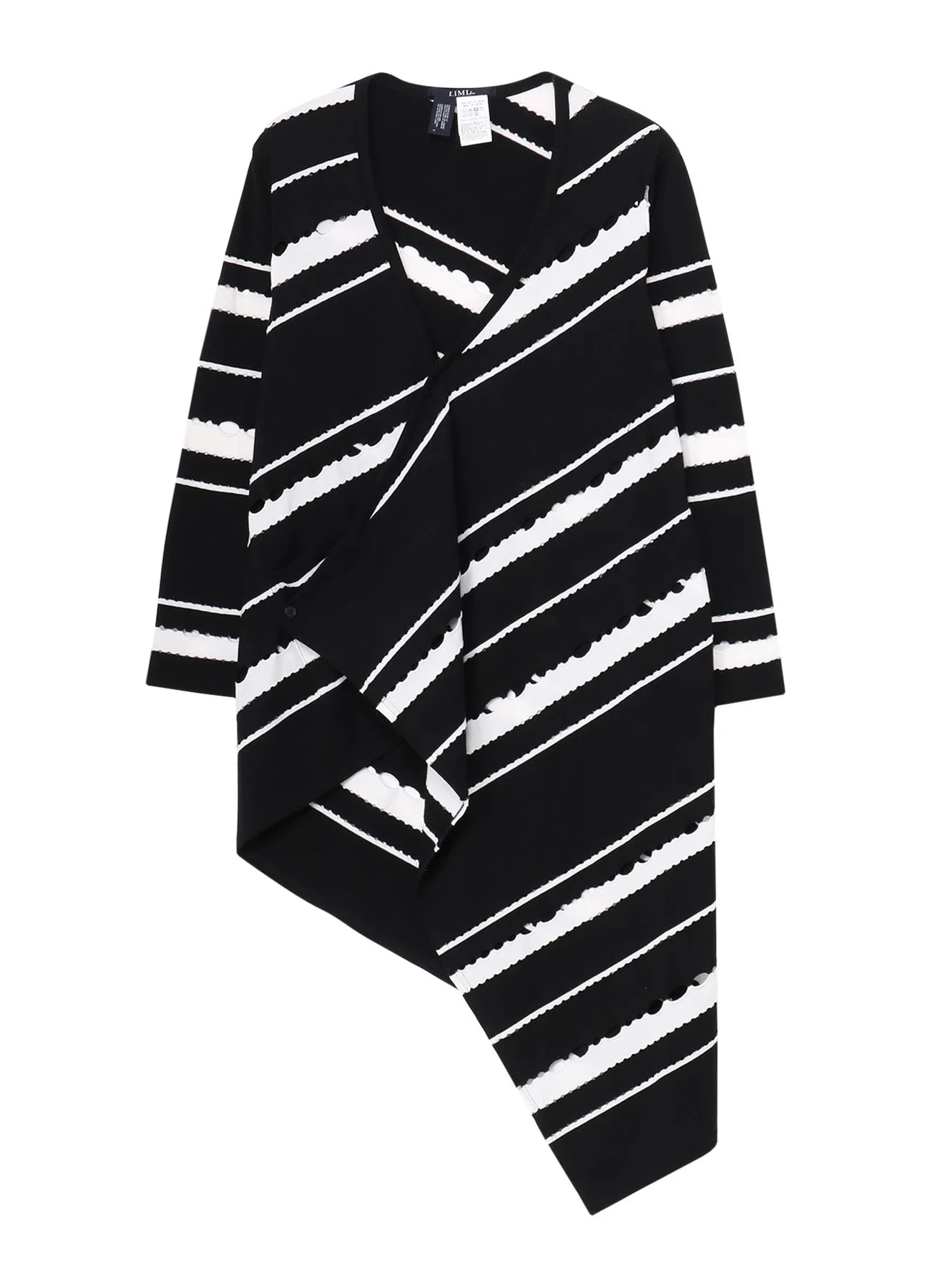 HOLED BORDER PATTERN SQUARE HEM CARDIGAN sold by Yohji Yamamoto product image thumbnail 2