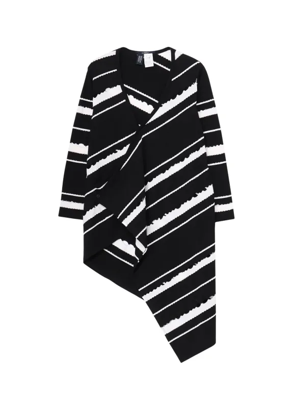 HOLED BORDER PATTERN SQUARE HEM CARDIGAN made by Yohji Yamamoto