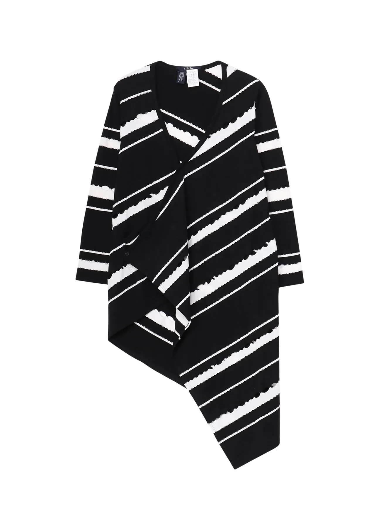HOLED BORDER PATTERN SQUARE HEM CARDIGAN sold by Yohji Yamamoto