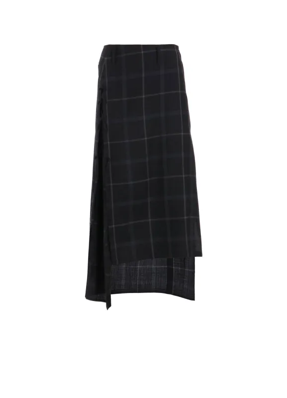 PLAID LACE-UP LONG SKIRT sold by Yohji Yamamoto