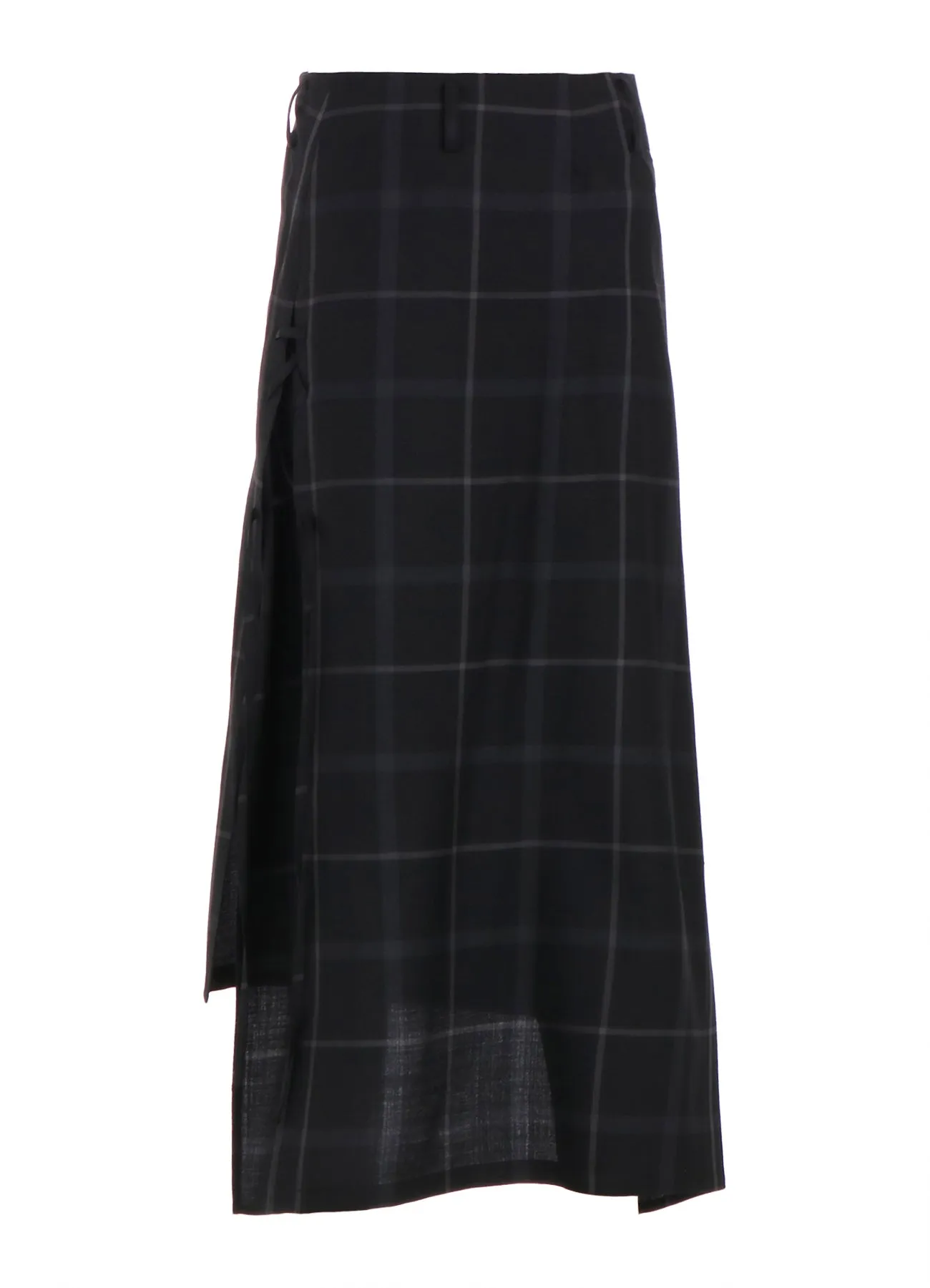 PLAID LACE-UP LONG SKIRT sold by Yohji Yamamoto product image thumbnail 3
