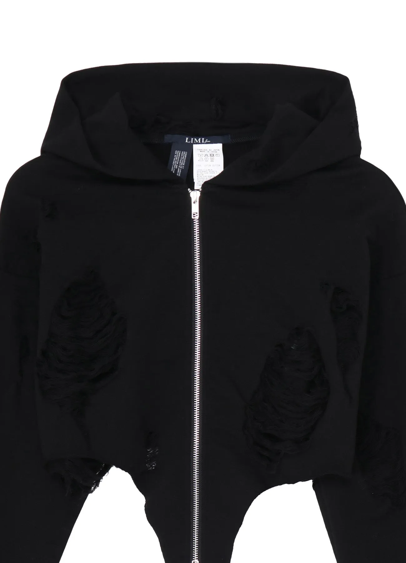 CRUSHED FLEECE LINING CURVED HEM HOODIE sold by Yohji Yamamoto product image thumbnail 4