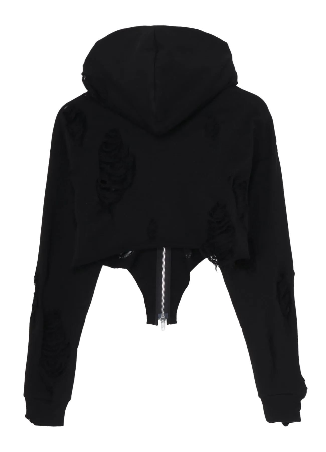 CRUSHED FLEECE LINING CURVED HEM HOODIE sold by Yohji Yamamoto product image thumbnail 3