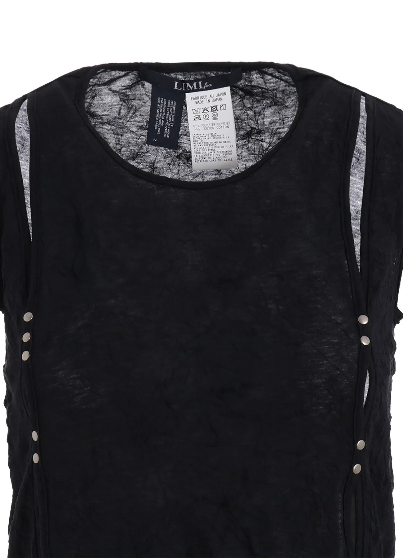 WASHER PLAIN STITCH SLIT TANK TOP sold by Yohji Yamamoto product image thumbnail 5