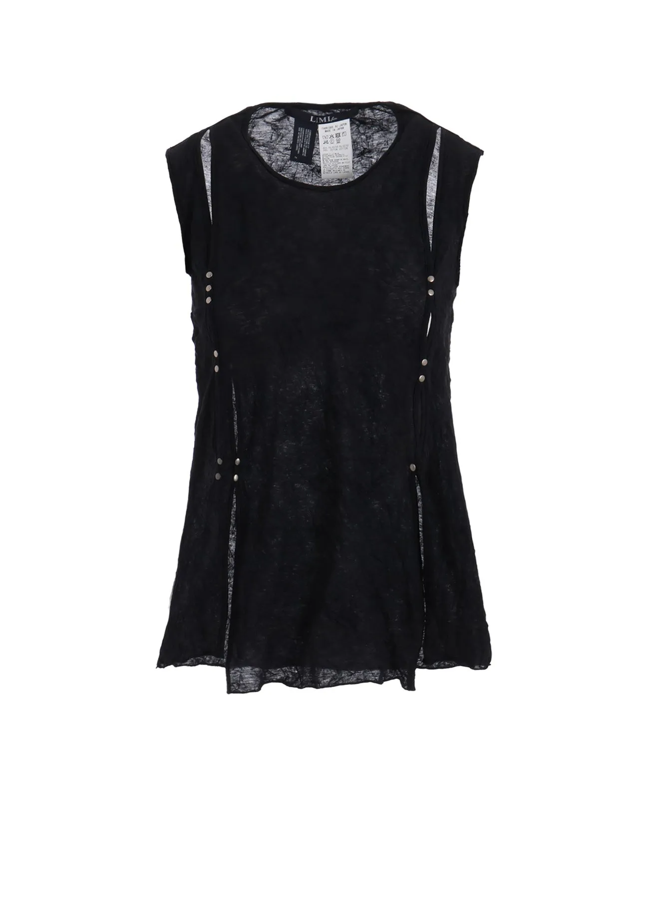 WASHER PLAIN STITCH SLIT TANK TOP sold by Yohji Yamamoto