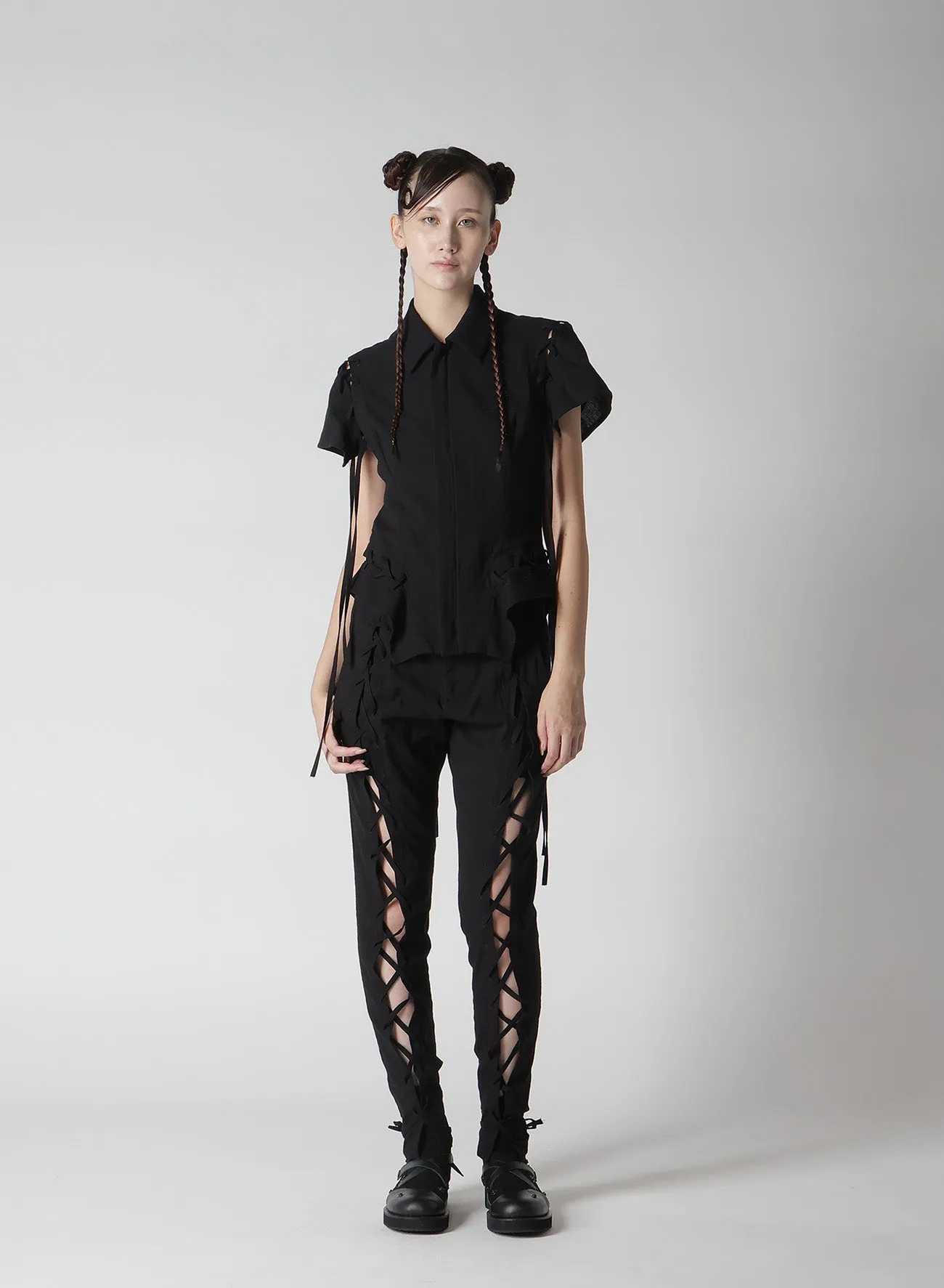 MUSLIN LACE-UP PANTS sold by Yohji Yamamoto product image thumbnail 4