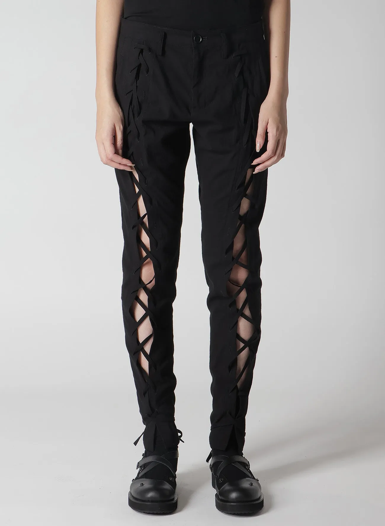 MUSLIN LACE-UP PANTS sold by Yohji Yamamoto product image thumbnail 5