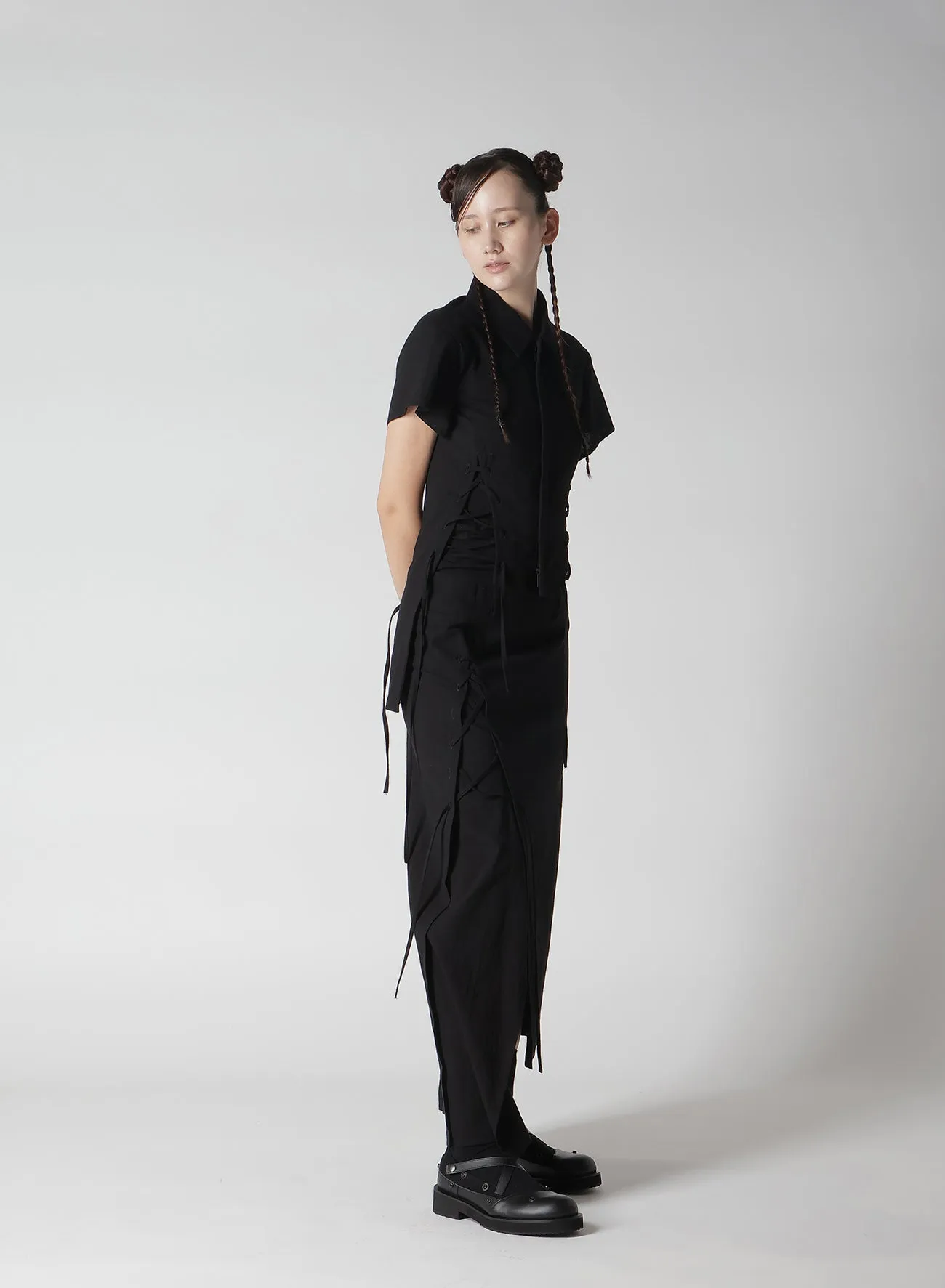 MUSLIN LACE-UP LONG SKIRT sold by Yohji Yamamoto product image thumbnail 4