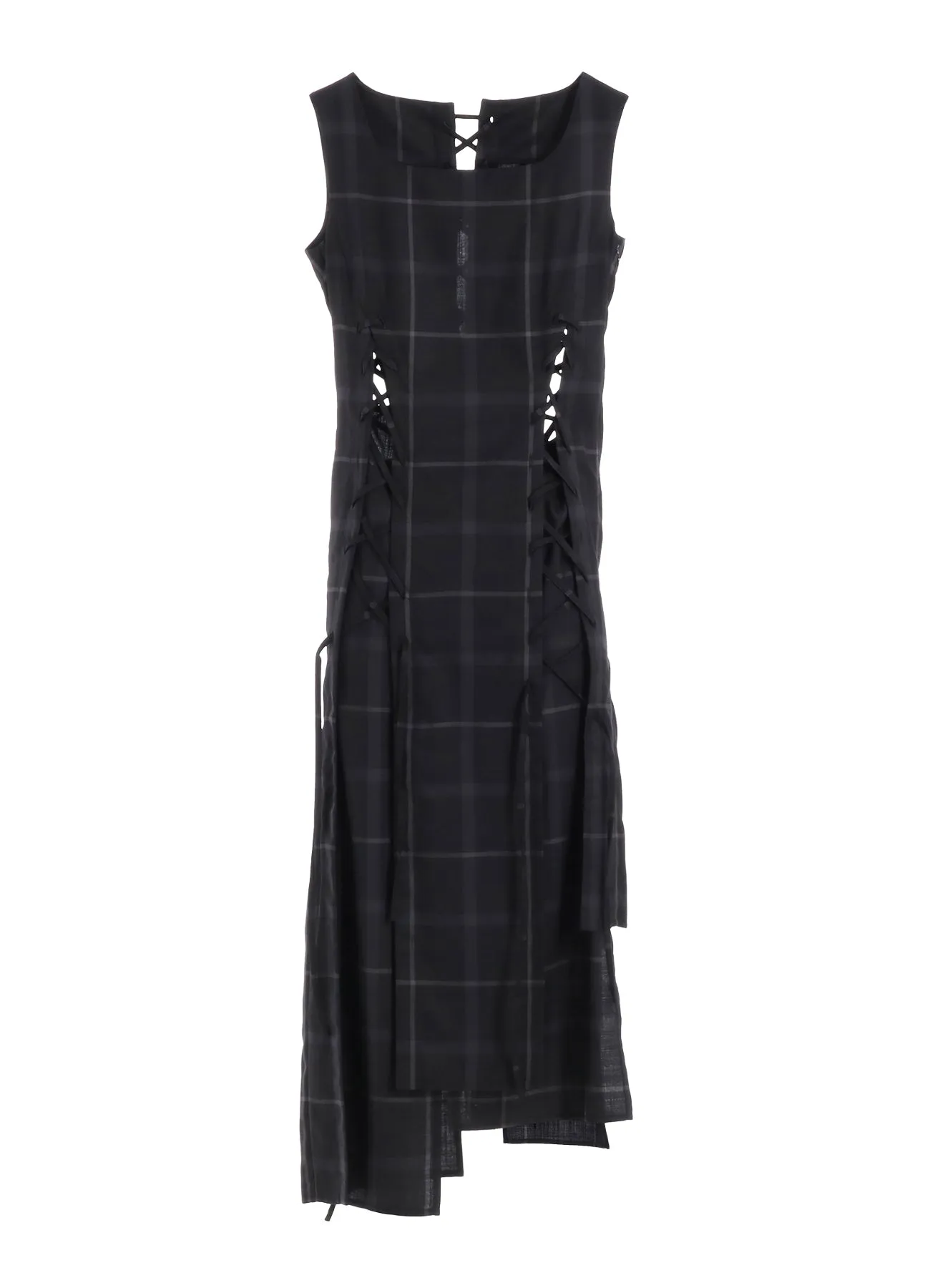 PLAID LACE-UP DRESS sold by Yohji Yamamoto product image thumbnail 2