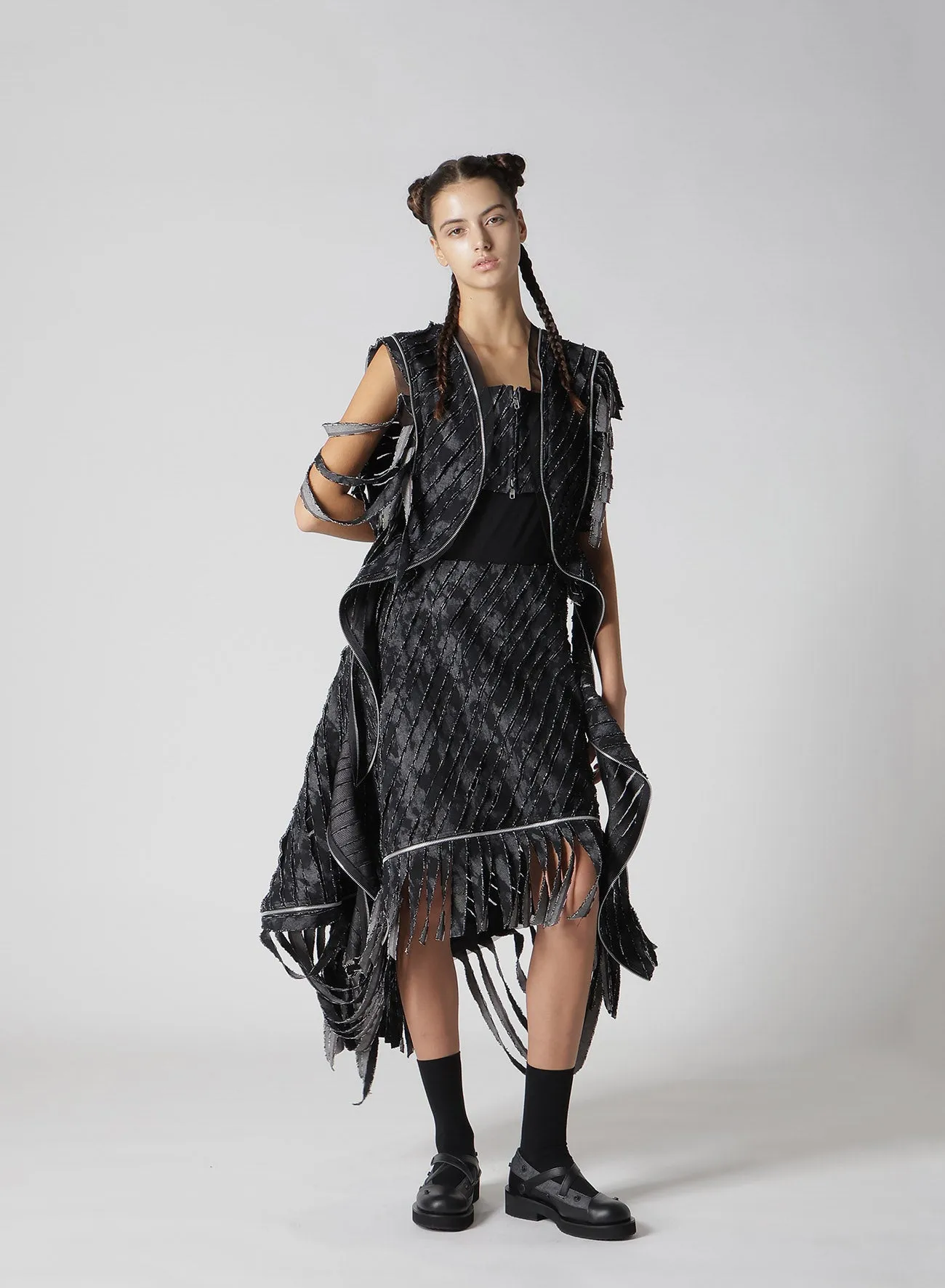 DENIM WITH SLASH DETAIL SPIRAL ZIP JACKET sold by Yohji Yamamoto product image thumbnail 5