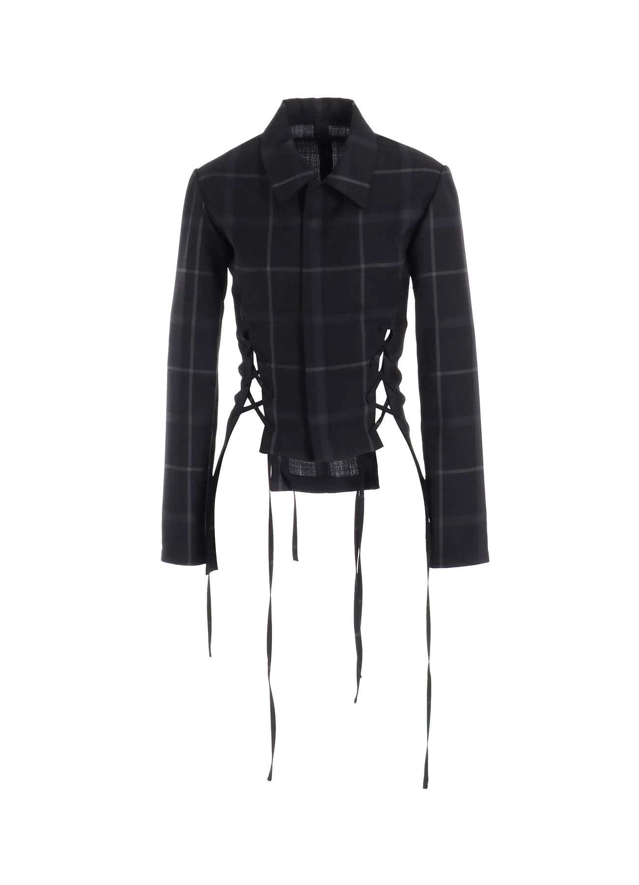 PLAID LACE-UP JACKET A sold by Yohji Yamamoto