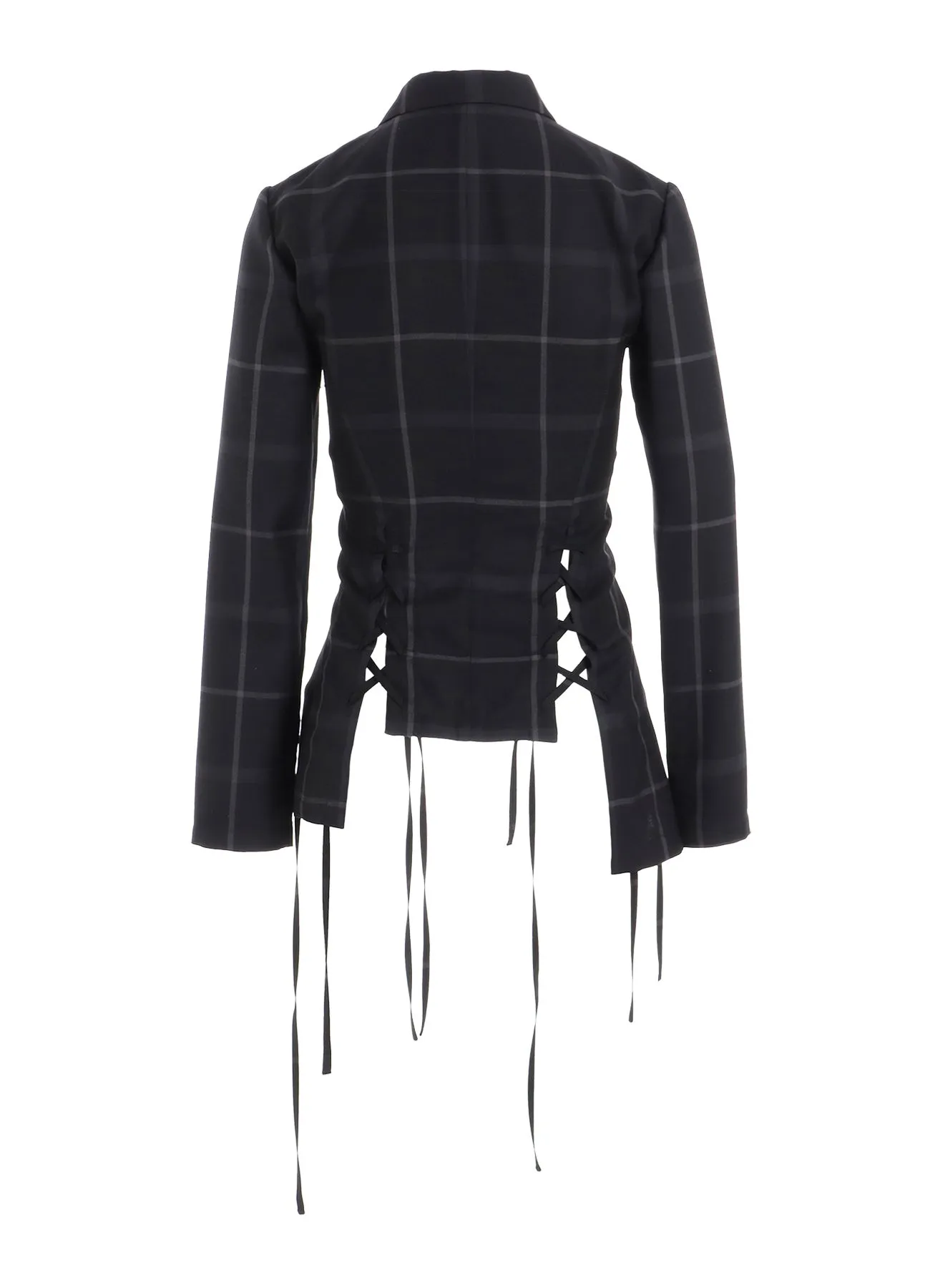 PLAID LACE-UP JACKET A sold by Yohji Yamamoto product image thumbnail 3