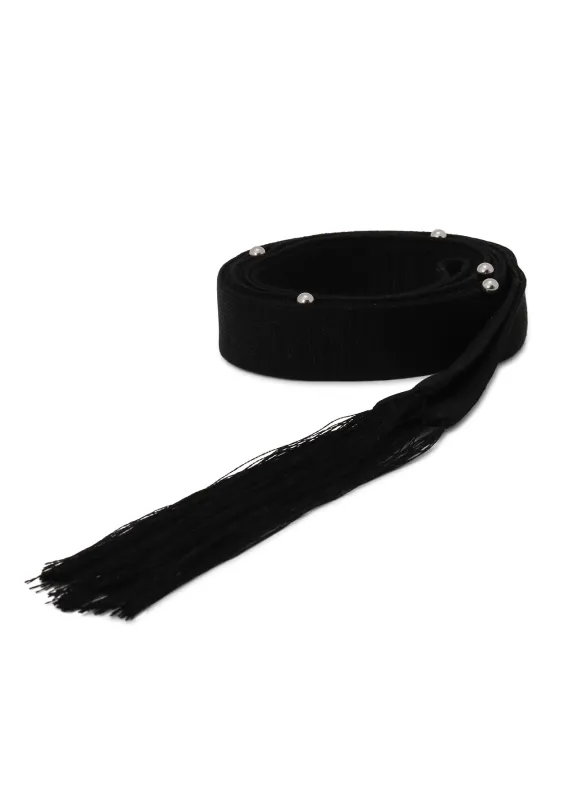 SILK COTTON PLAIN STITCH SLIM PIERCE DETAIL SCARF sold by Yohji Yamamoto