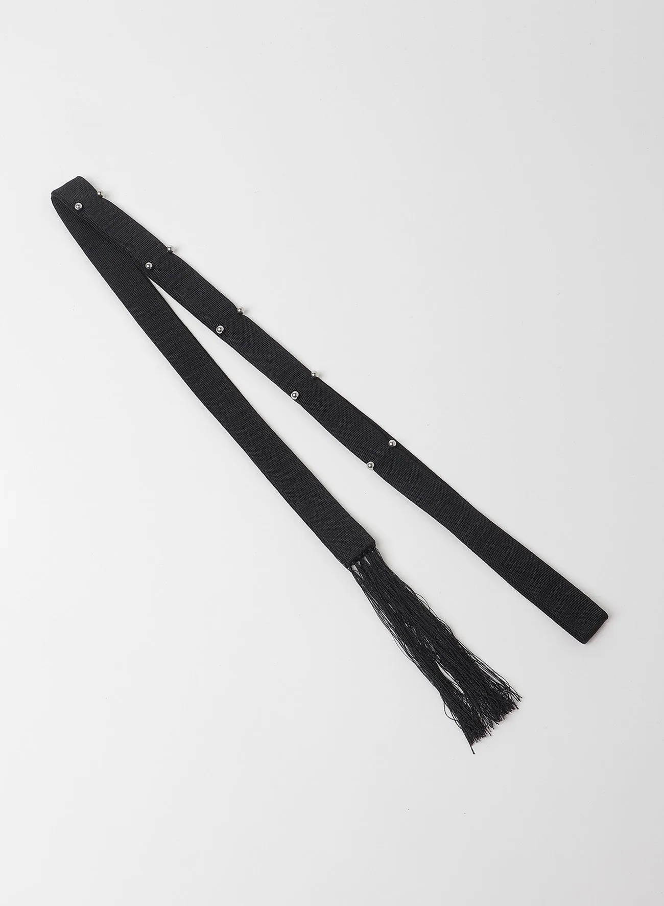 SILK COTTON PLAIN STITCH SLIM PIERCE DETAIL SCARF sold by Yohji Yamamoto product image thumbnail 4