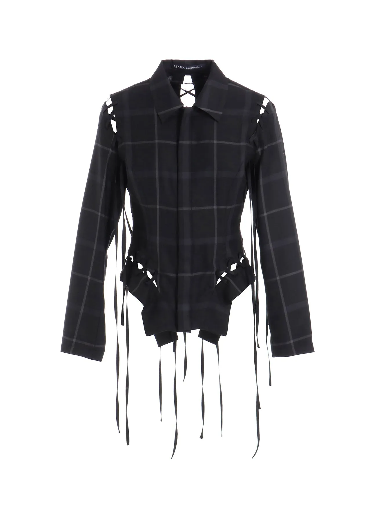PLAID LACE-UP JACKET B sold by Yohji Yamamoto