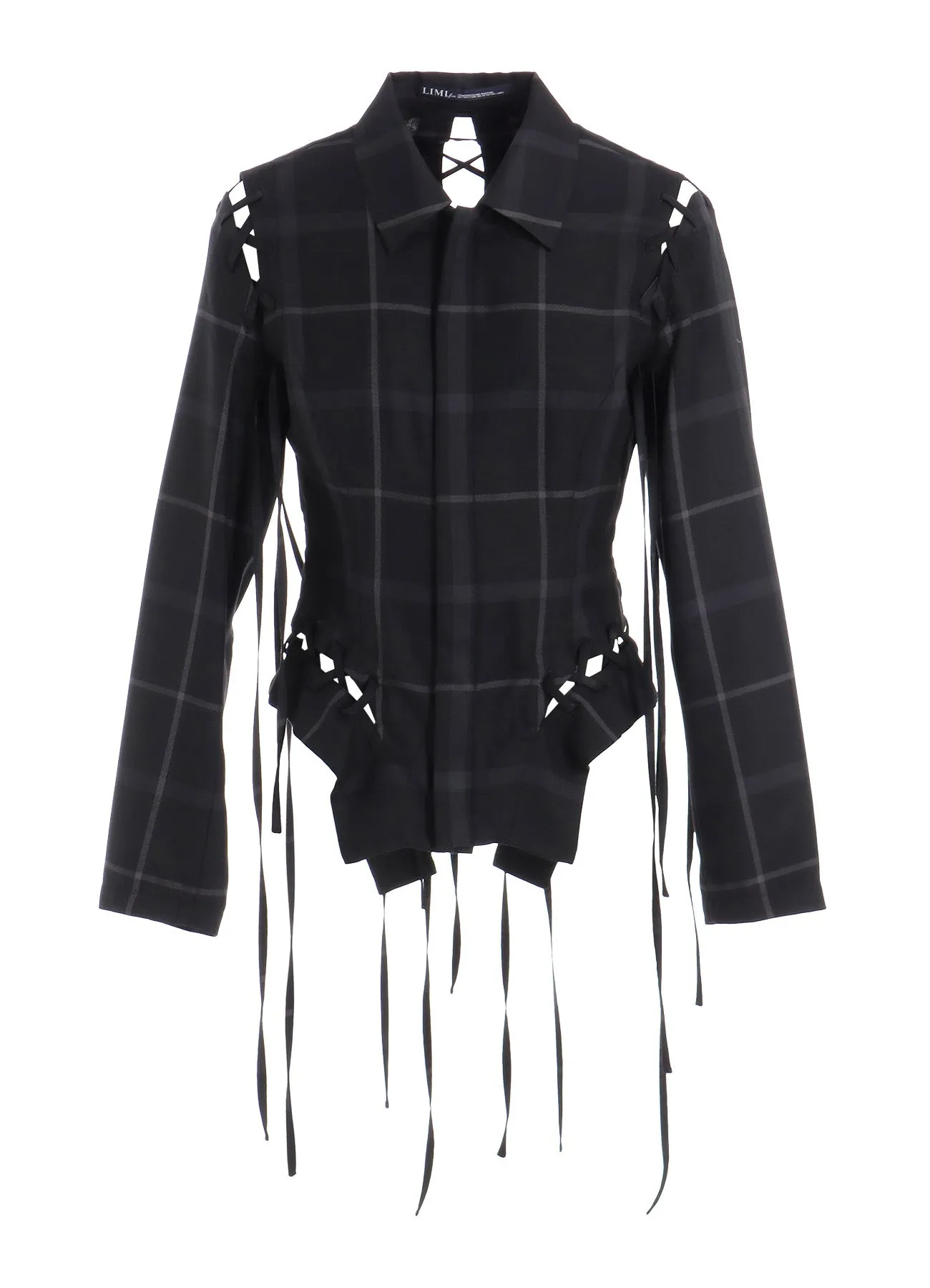 PLAID LACE-UP JACKET B sold by Yohji Yamamoto product image thumbnail 2