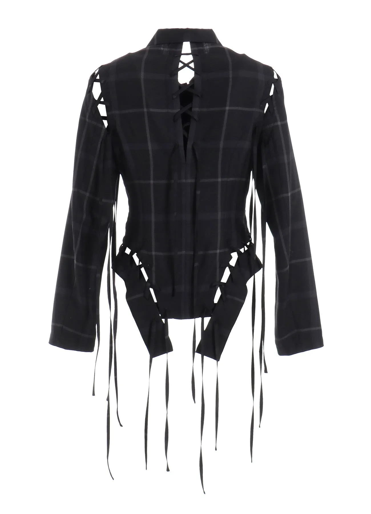 PLAID LACE-UP JACKET B sold by Yohji Yamamoto product image thumbnail 3