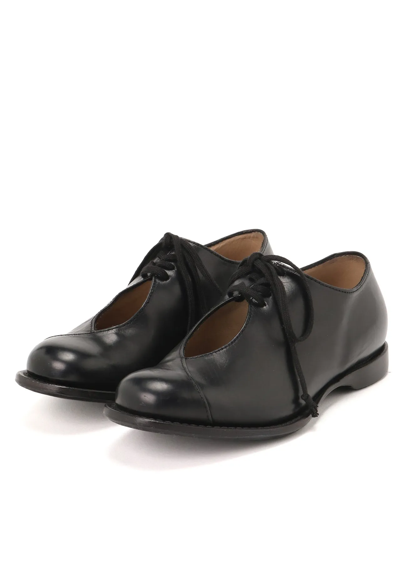 WAXED CALF CUT-OUT DERBY SHOES sold by Yohji Yamamoto