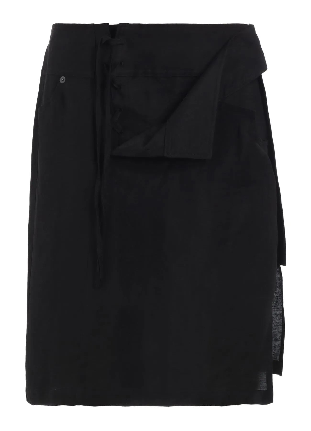 LINEN SILK LACE UP DETAIL SHORT SKIRT sold by Yohji Yamamoto product image thumbnail 2