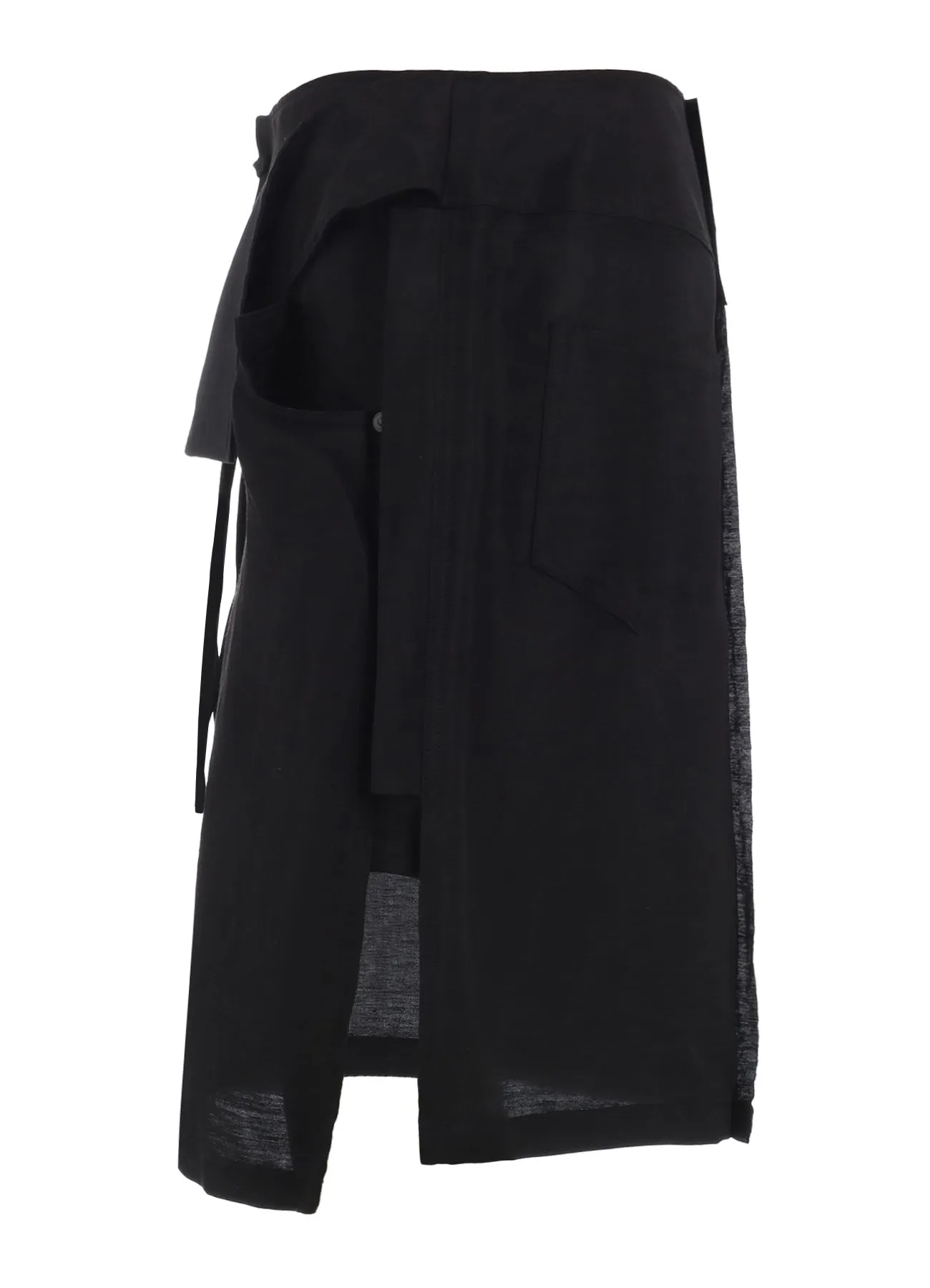 LINEN SILK LACE UP DETAIL SHORT SKIRT sold by Yohji Yamamoto product image thumbnail 3