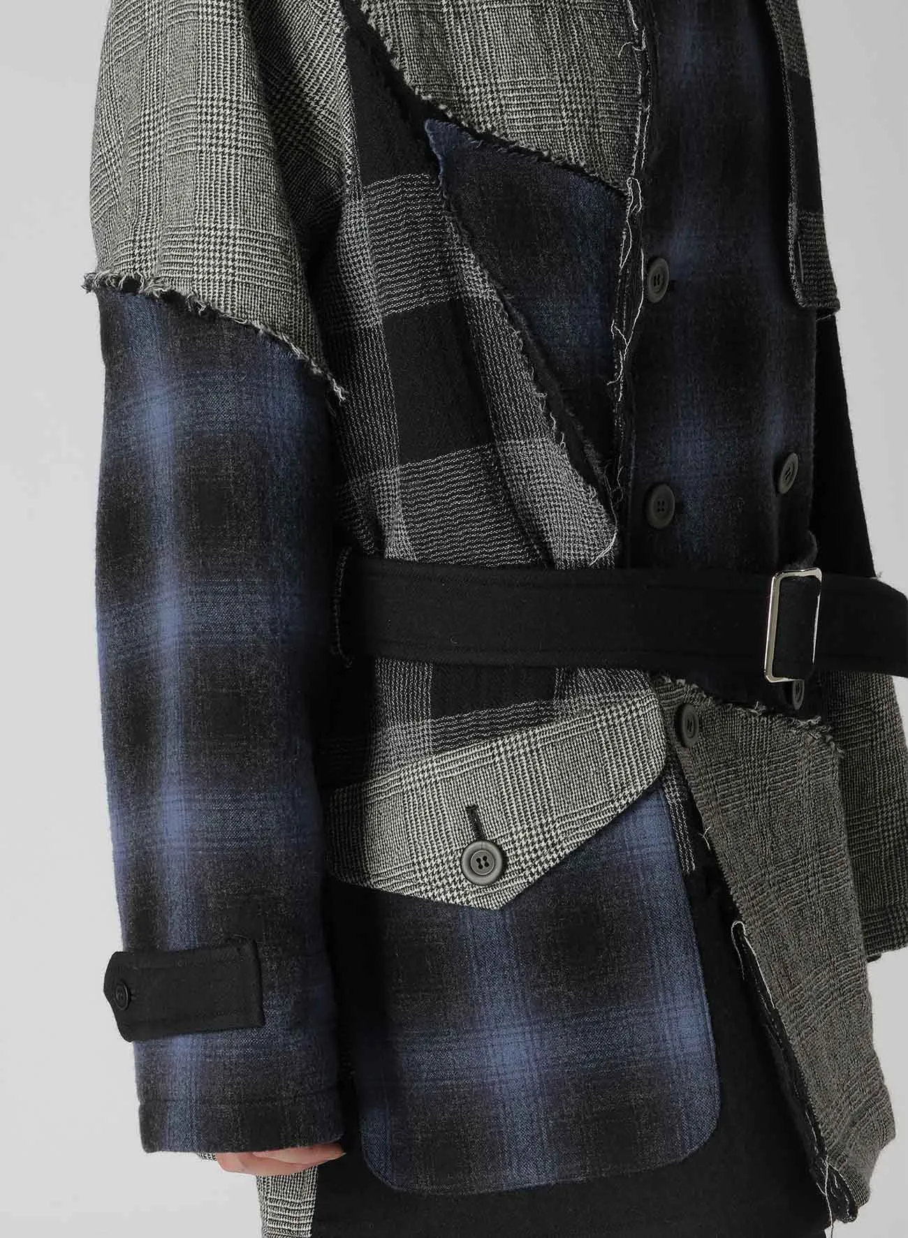 MULTI PLAID A TRENCH JACKET sold by Yohji Yamamoto product image thumbnail 3