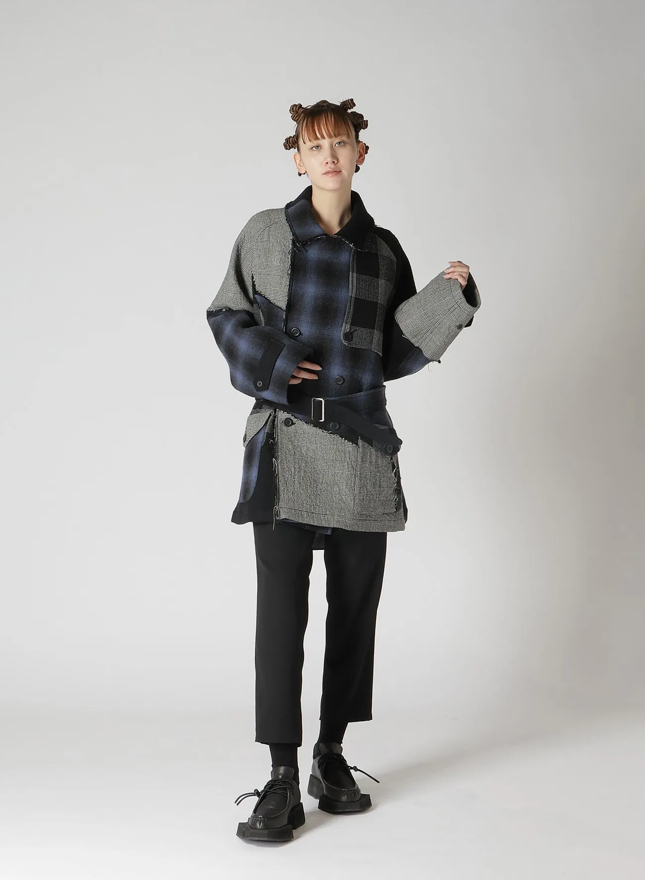 MULTI PLAID A TRENCH JACKET sold by Yohji Yamamoto product image thumbnail 4