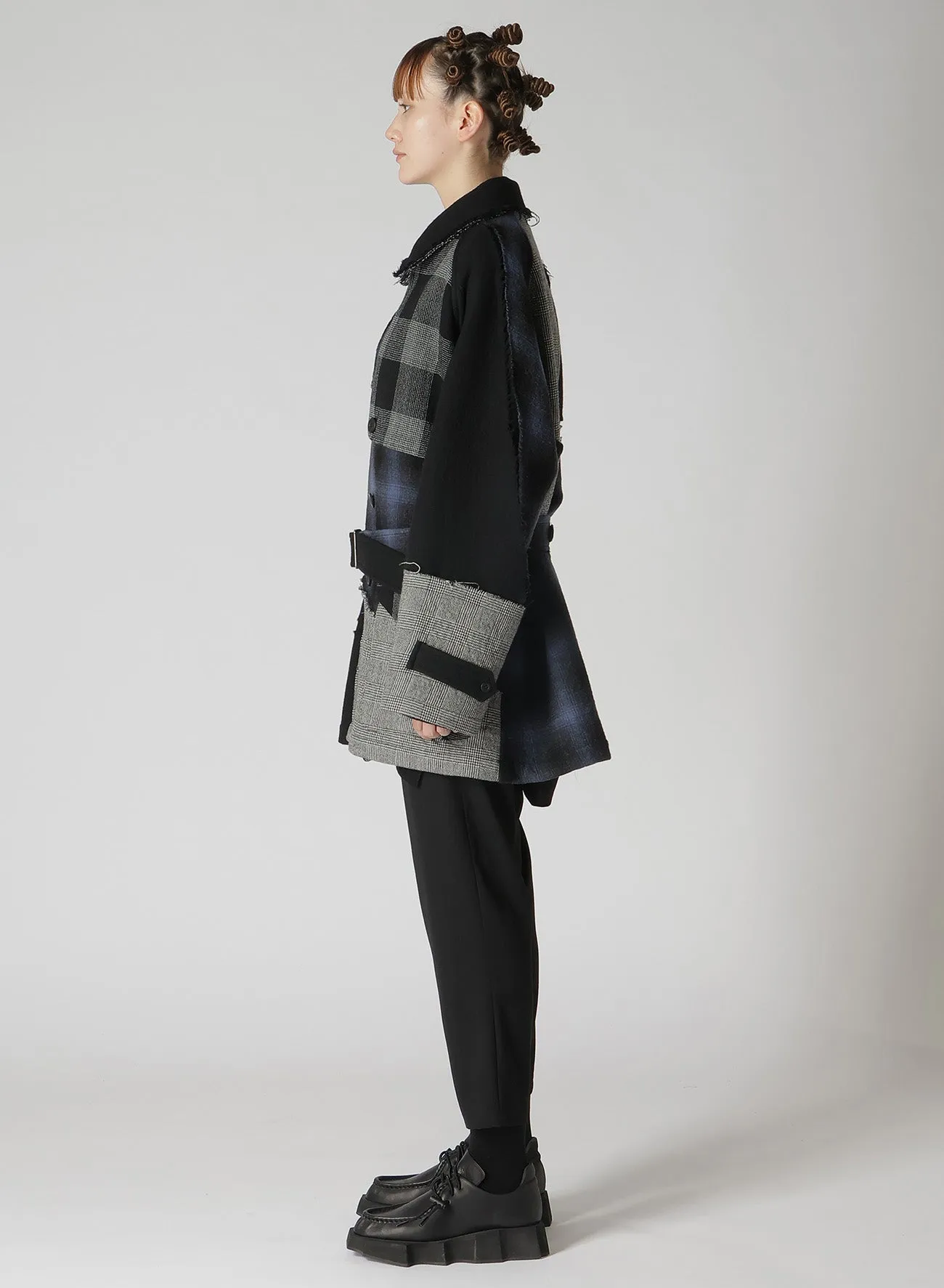 MULTI PLAID A TRENCH JACKET sold by Yohji Yamamoto product image thumbnail 5