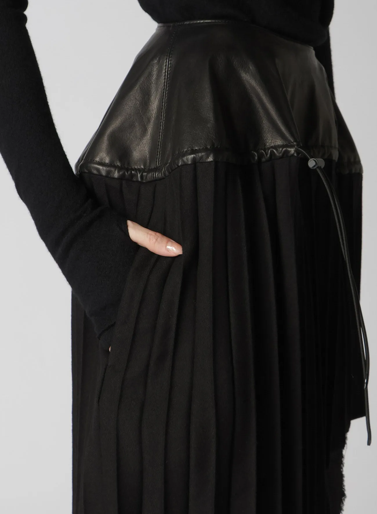 LIGHT SERGE SKIRTED LEGGINGS PANELED SKIRT sold by Yohji Yamamoto product image thumbnail 5