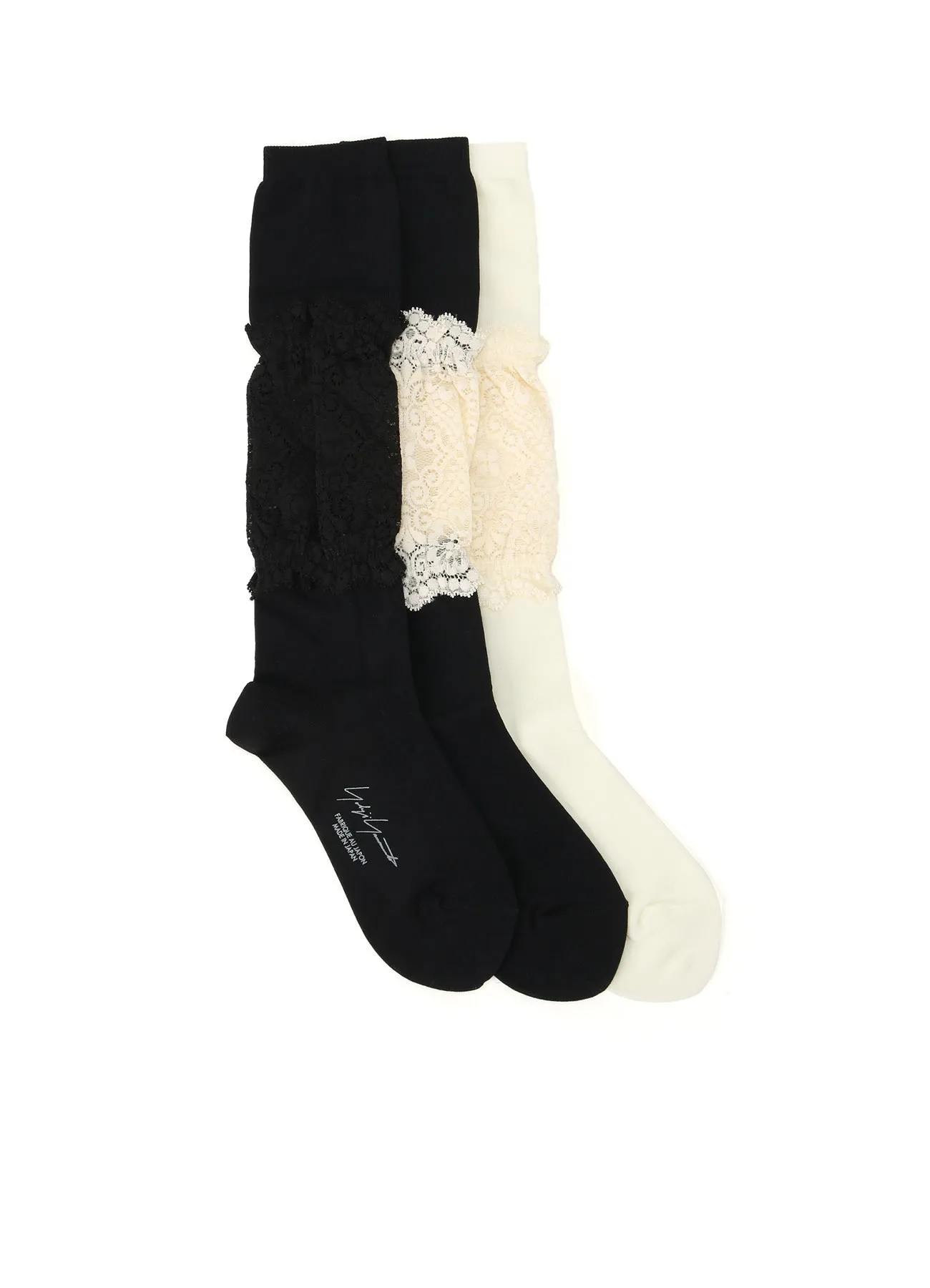 NY/LACE LACE HIGH SOCKS sold by Yohji Yamamoto