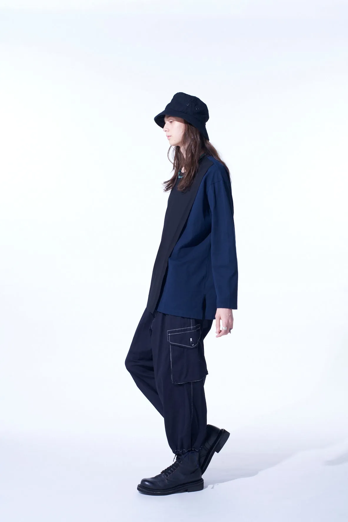 BICOLOR LAYERED LONG-SLEEVE T-SHIRT sold by Yohji Yamamoto product image thumbnail 3