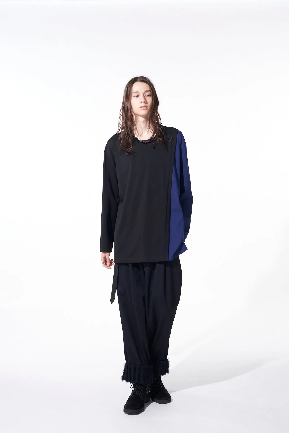 BICOLOR LAYERED LONG-SLEEVE T-SHIRT sold by Yohji Yamamoto product image thumbnail 2