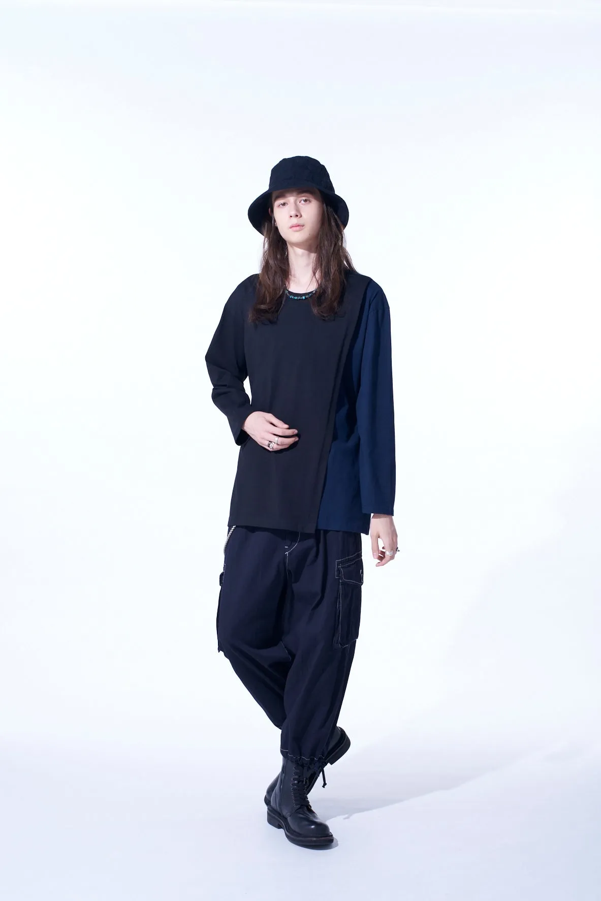 BICOLOR LAYERED LONG-SLEEVE T-SHIRT sold by Yohji Yamamoto product image thumbnail 5