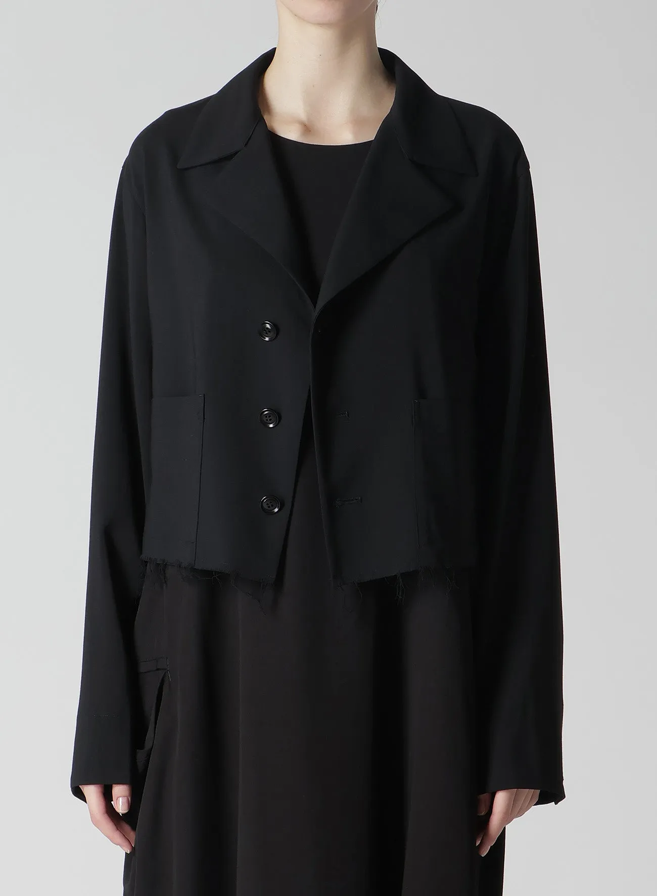 HARD-TWISTED LAWN 3-BUTTON BLOUSON sold by Yohji Yamamoto product image thumbnail 5