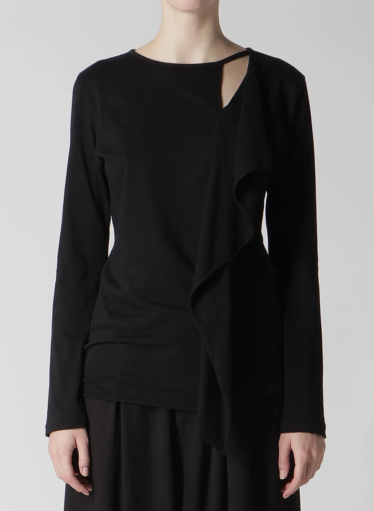 DRAPE DESIGN LONG SLEEVE T sold by Yohji Yamamoto product image thumbnail 4