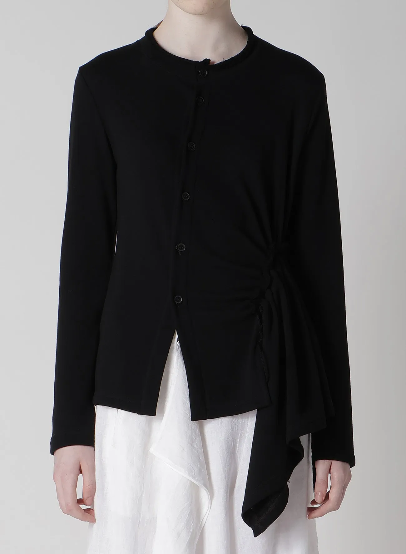 GAUZE FLEECE RIGHT SIDE FITTED DIAGONAL CARDIGAN sold by Yohji Yamamoto product image thumbnail 4