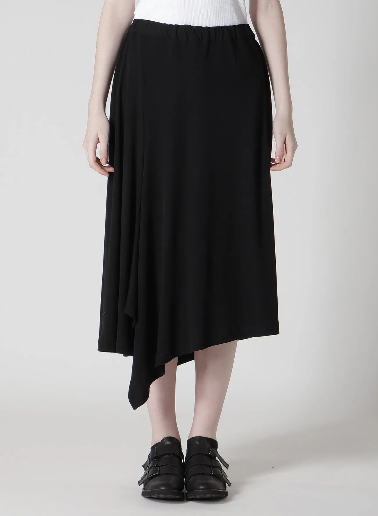 60/-HARD TWISTED MILANO RIB FRONT BACK SLIT SKIRT sold by Yohji Yamamoto product image thumbnail 4