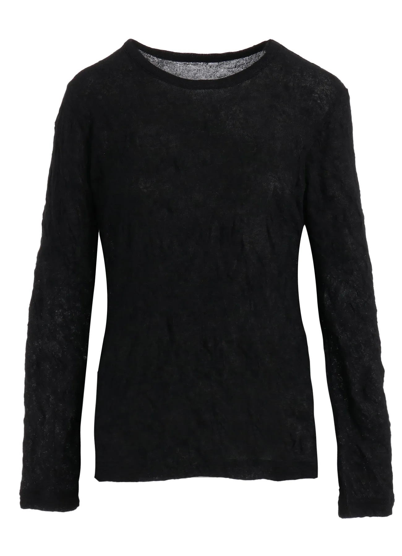TUCK MILLING WRINKLE LONG SLEEVE ROUND NECK T sold by Yohji Yamamoto product image thumbnail 2