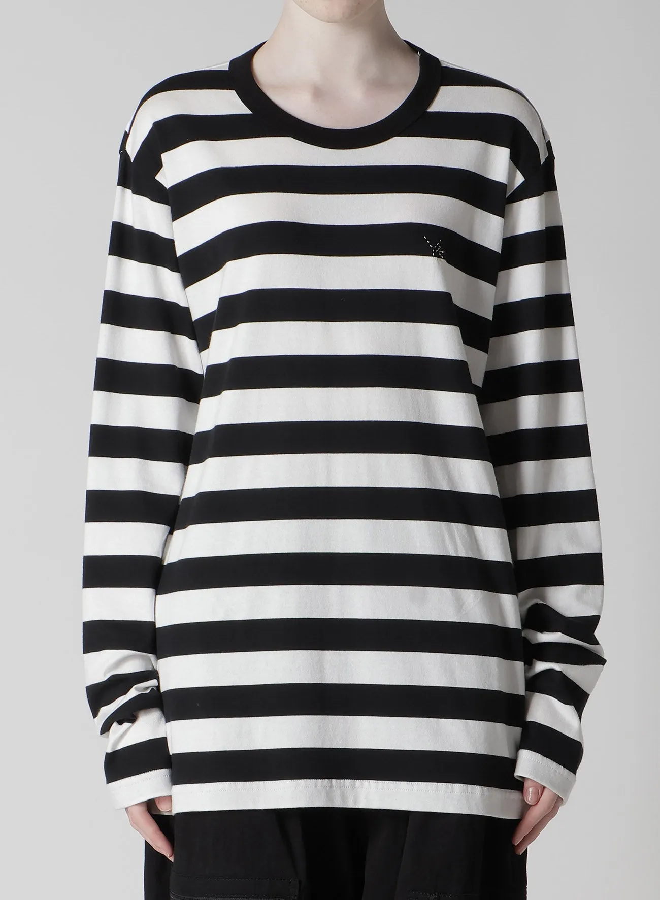 40/2 STRIPE JERSEY Y'S STITCH LONG SLEEVE T sold by Yohji Yamamoto product image thumbnail 4