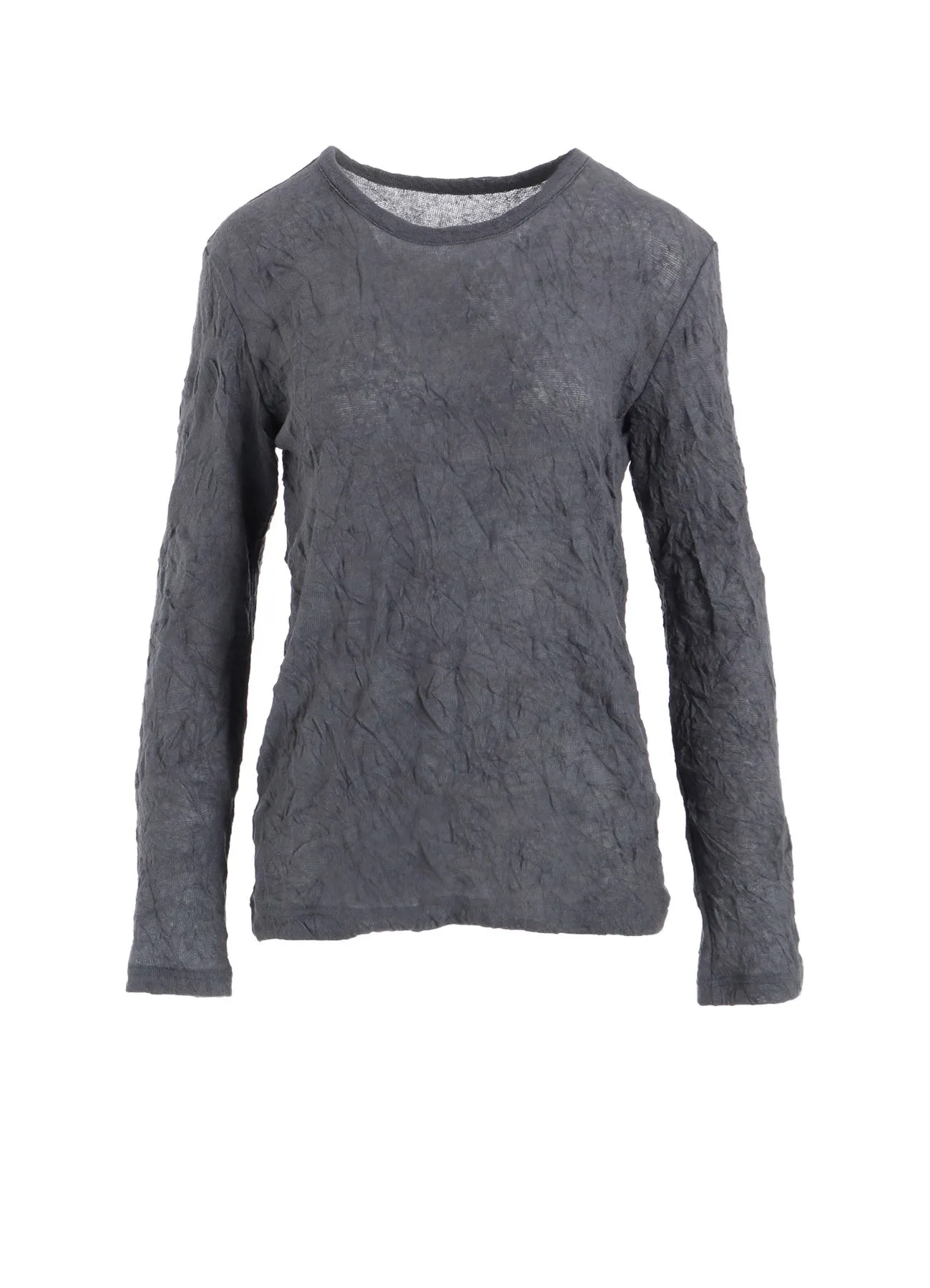 TUCK MILLING WRINKLE LONG SLEEVE ROUND NECK T sold by Yohji Yamamoto