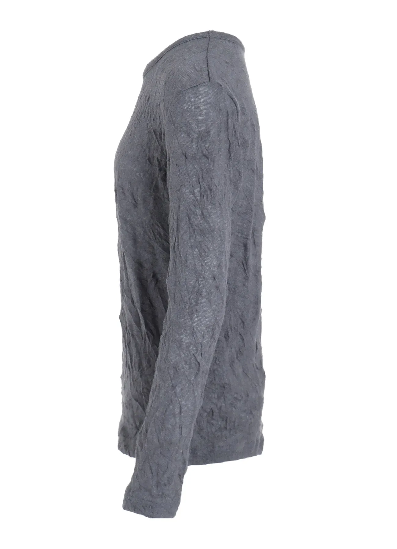 TUCK MILLING WRINKLE LONG SLEEVE ROUND NECK T sold by Yohji Yamamoto product image thumbnail 3