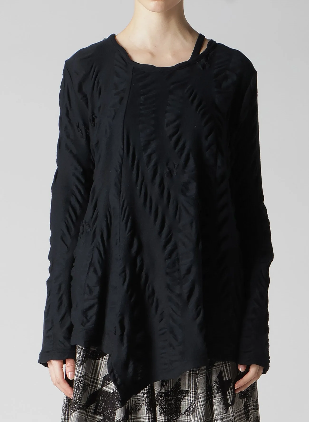 SQUARE CUT JQ ROUND NECK FLARE LONG SLEEVE sold by Yohji Yamamoto product image thumbnail 4