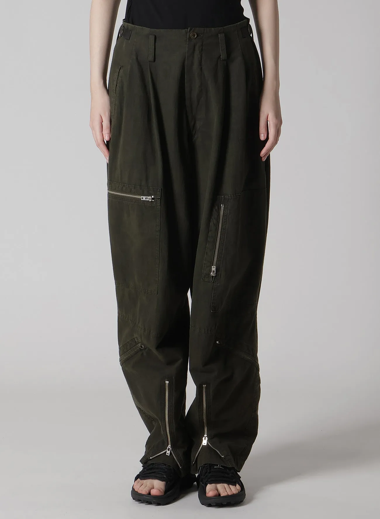 COTTON SLAB GARMENT DYEING FLIGHT PANTS sold by Yohji Yamamoto product image thumbnail 4