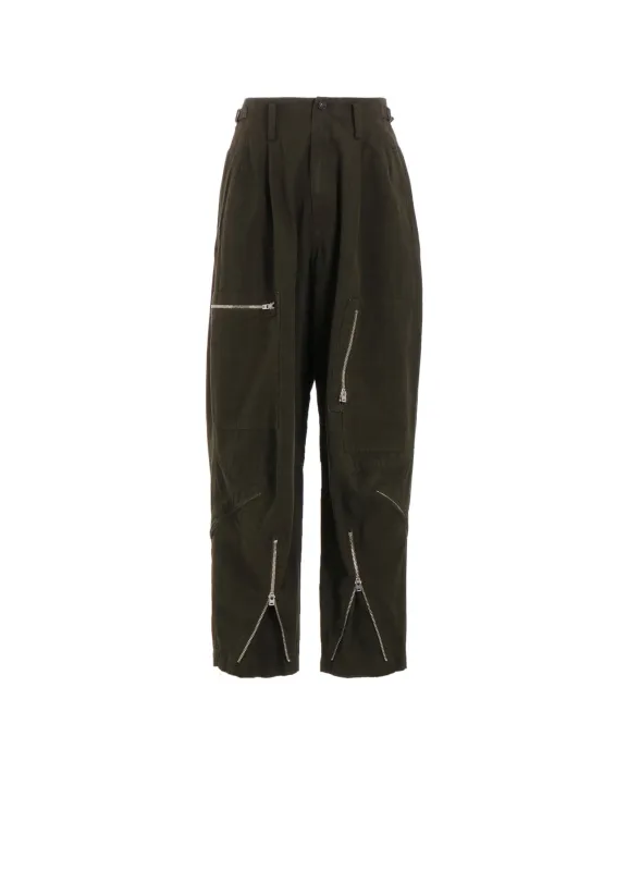 COTTON SLAB GARMENT DYEING FLIGHT PANTS sold by Yohji Yamamoto